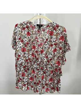 Jessica Simpson Floral Print Surplice top